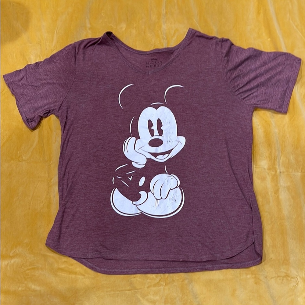 Disney Purple Mickey Mouse Short Sleeve Tee
